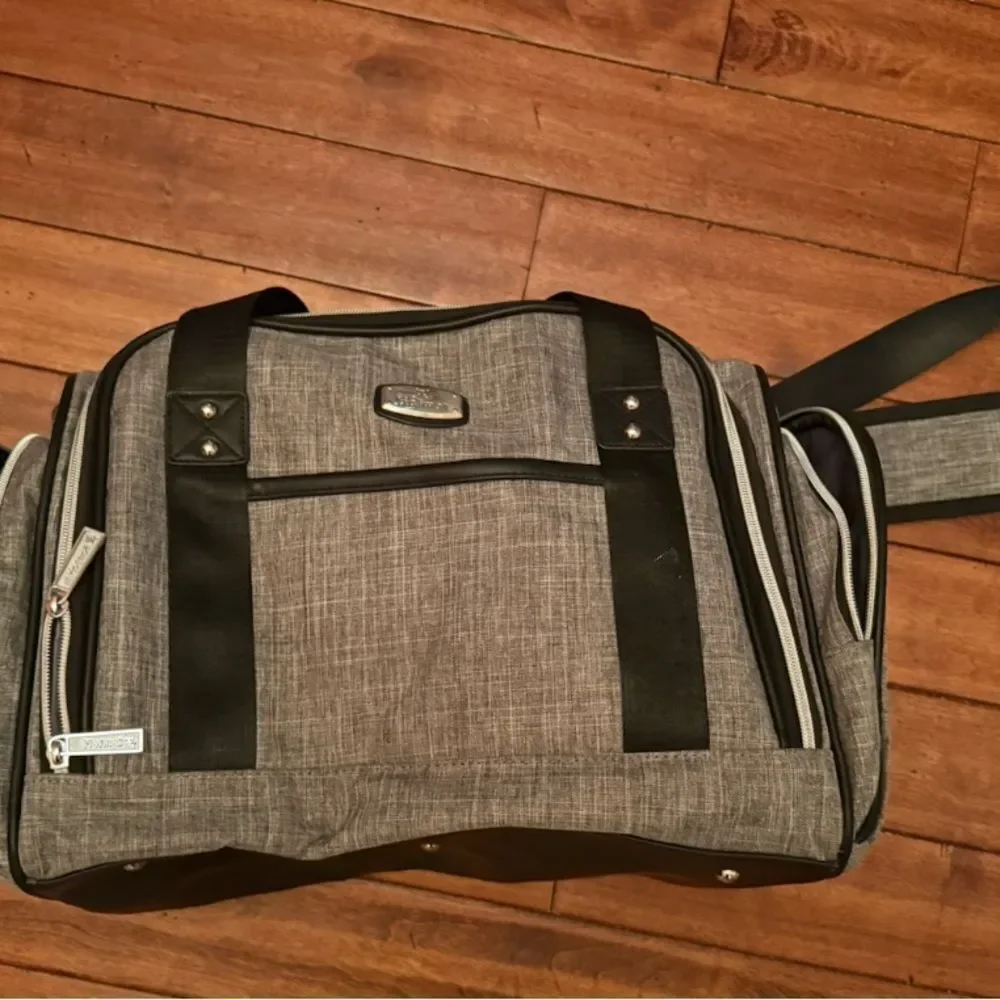 Hafmall Diaper Bag, Convertible Travel Bag with Insulated‎ Pockets, Gray, Large